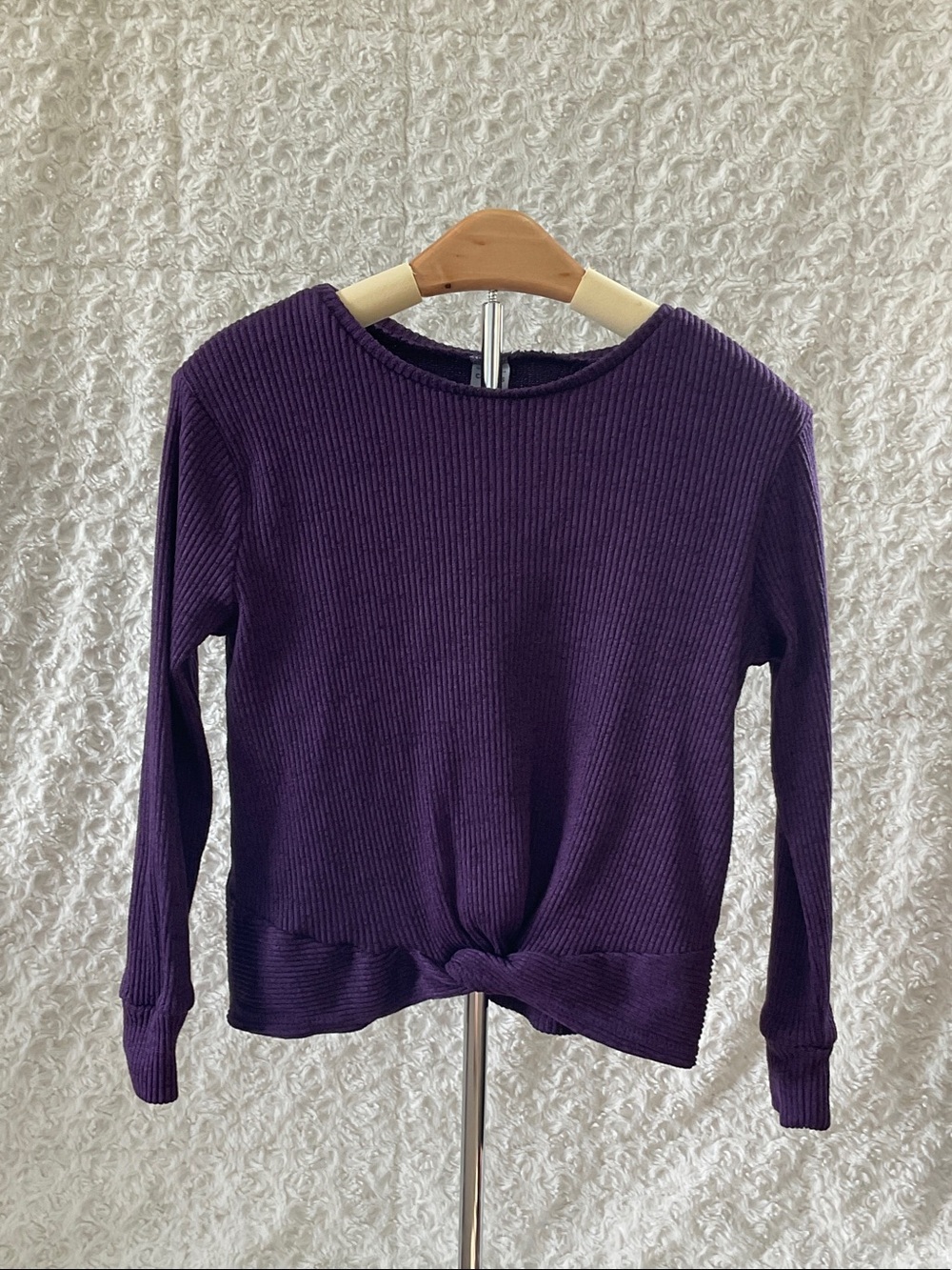 Carter's Purple Ribbed Knit Top with Twist Front